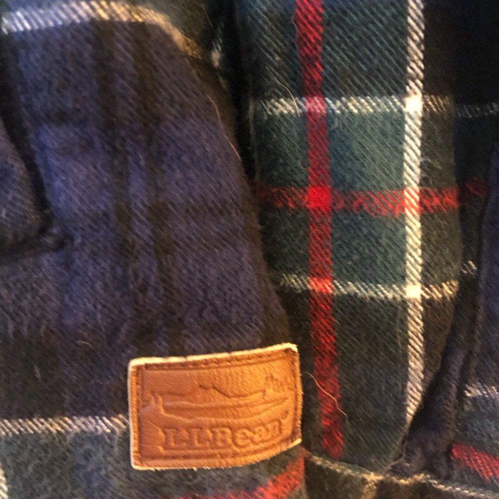 RARE L.L. Bean Hooded Full Zip unlined Flannel - Picture 4 of 5